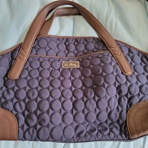 Vera Bradley Micofiber Bag Navy/Brown Wildwood Park line